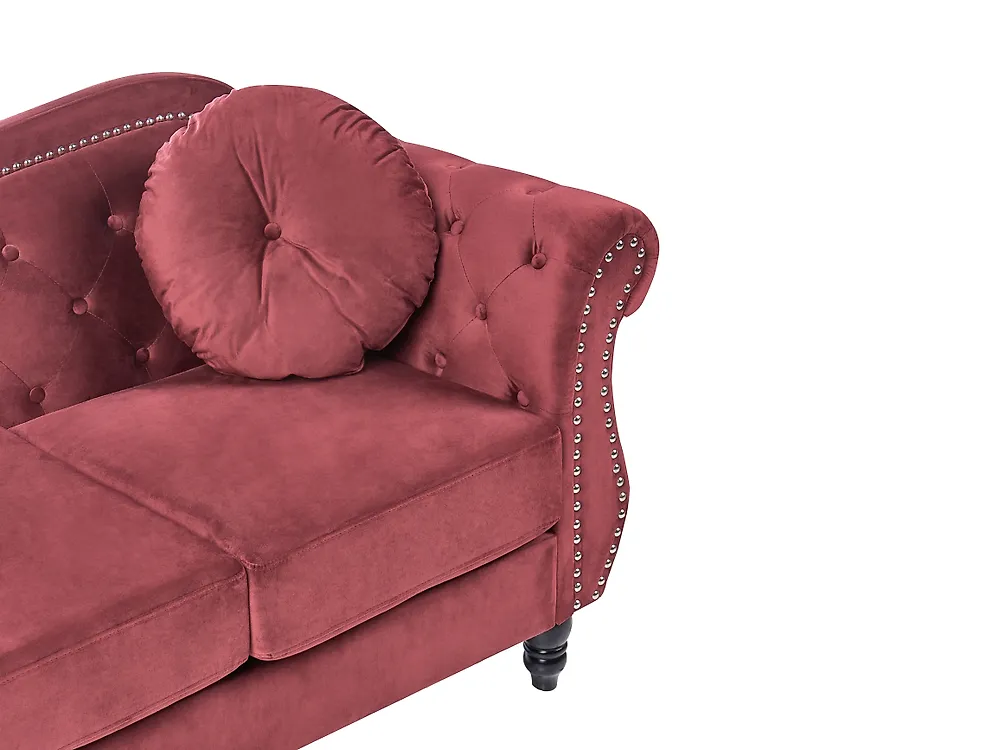 Sofa 2 Seater SKIEN II Velvet Dark Red_1171137