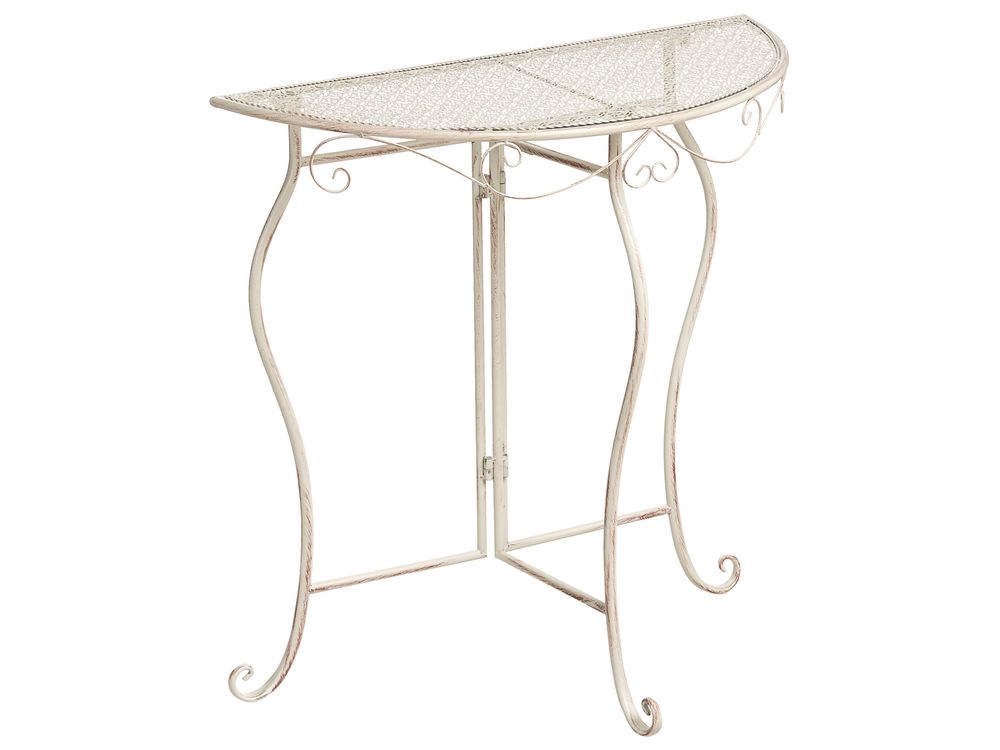 Table bistrot FOLELLI 80 cm 36 cm Métal Beige clair