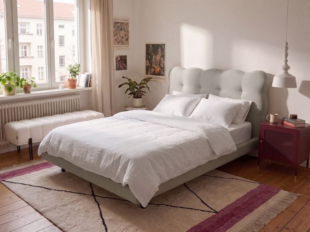Bed Stof SOULISSE 120 x 200 cm Beige