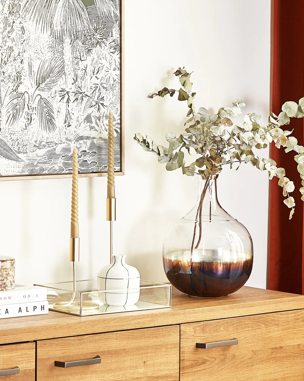 Blumenvase RAZALA 40 cm Glas Bunt