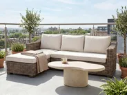 Garten Ecksofa 3-Sitzer VALLETRI Rattan Grau rechtsseitig_967825
