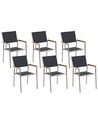 Gartenstuhl 6er Set GROSSETO Edelstahl Schwarz