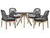 Gartenmöbel Set 4-Sitzer OLBIA inkl. Kissen Beton Schwarz