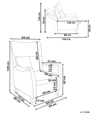 Fernsehsessel ROYSTON mit Fußstütze Stoff Beige_884487