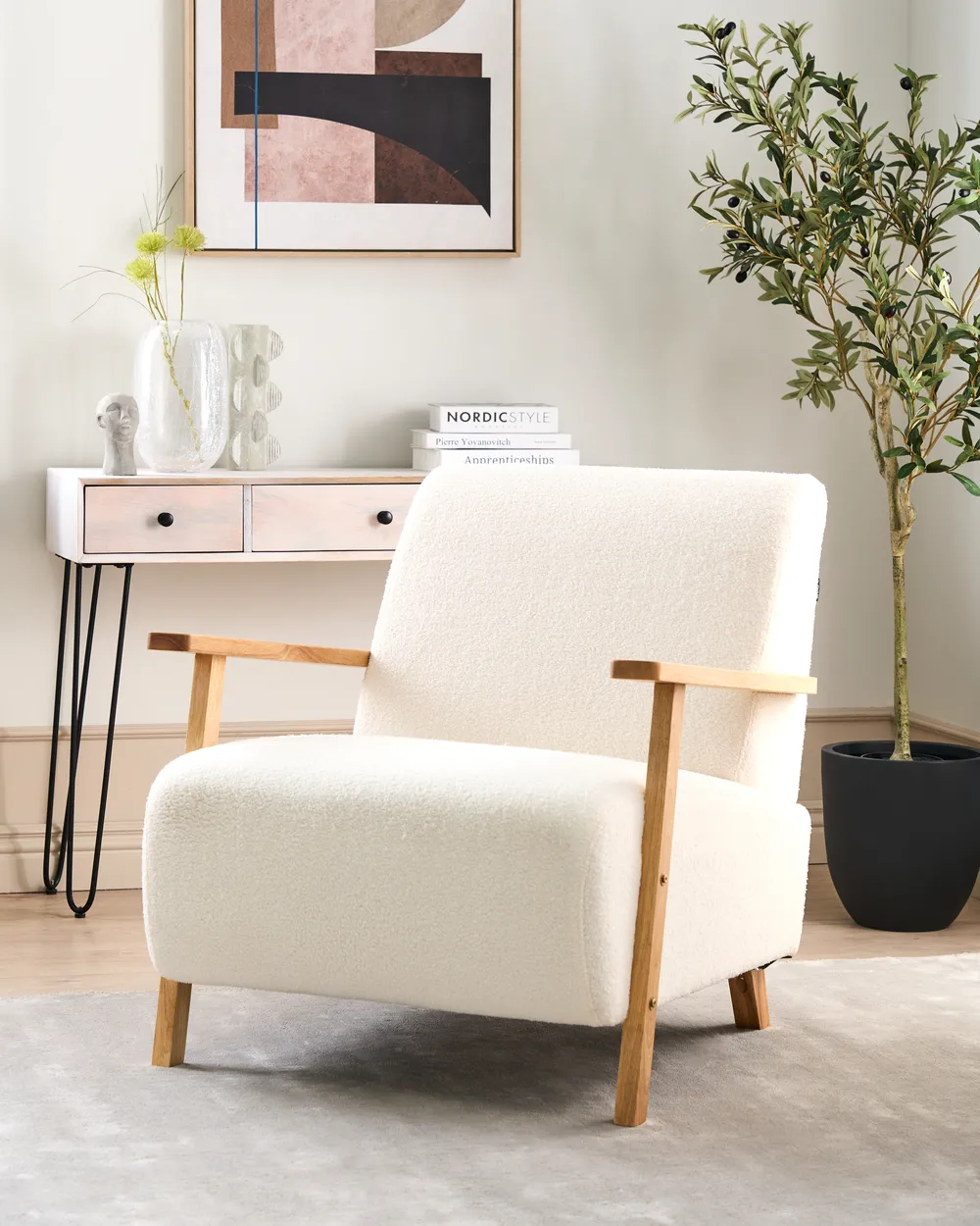 Sessel LESJA Bouclé Hellbeige