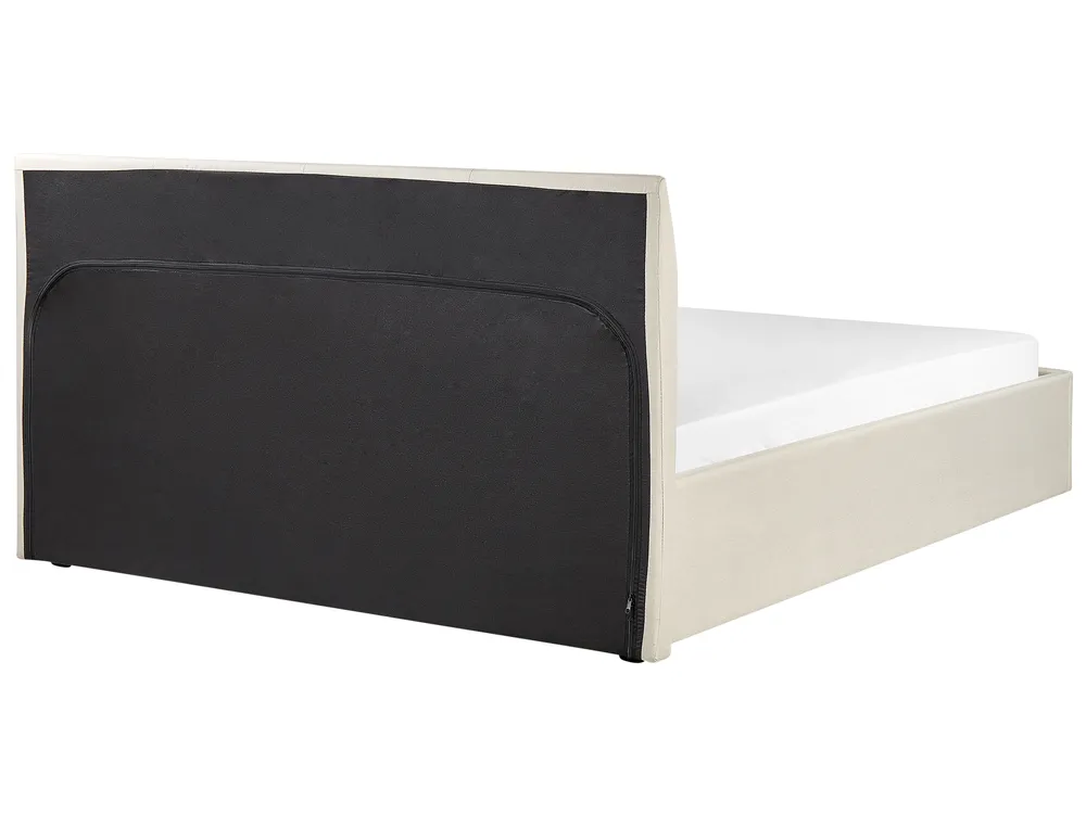 Ottoman Bed ORBEY Fabric Light Beige 140 x 200 cm (EU Double)_906916