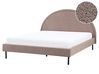 Bett mit Lattenrost Bouclé MARGUT 160 x 200 cm Taupe