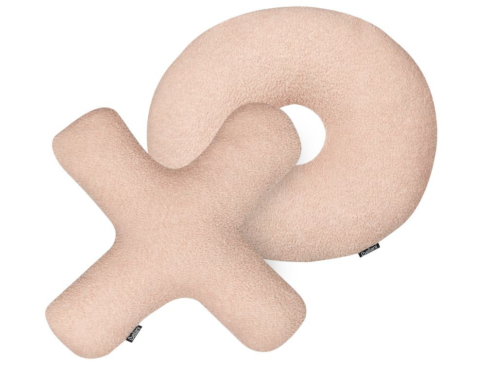 Set od 2 ukrasna jastuka HESPERIS Buklé Pastelno ružičasta bez uzorka