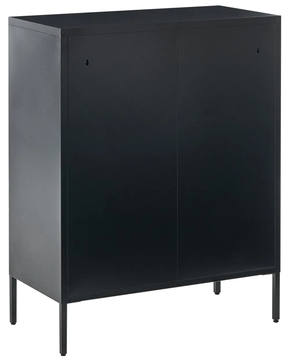 Sideboard mit Glastüren ESHOLT 80 cm Metall Schwarz_1017022