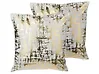 Dekokissen 2er Set GARDENIA 45 x 45 cm Baumwolle Gold Abstraktes Muster