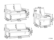 Sofa Set 6-Sitzer ESRUM Stoff Dunkelbraun / Grün_1014972