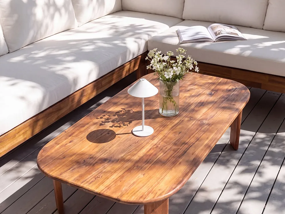 Outdoor Couchtisch TALSANO 120 cm 80 cm Akazienholz Braun_1154682