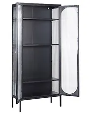 Glazen vitrinekast FOXTON 80 cm Metaal Zwart_850355