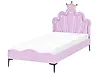 Kinderbett Krone Samtstoff RUBIAN 90 x 200 cm mit LED-Beleuchtung Violett