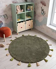 Kindervloerkleed KODINHI  Donkergroen ø 120 cm Katoen_1155121