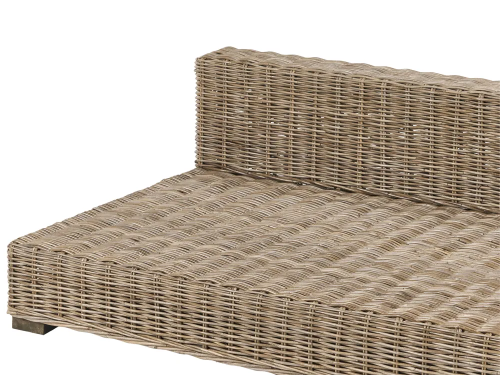Lounge Set mit Tisch 4-Sitzer VARALLO modular Rattan Grau linksseitig_954936