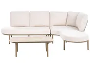 Gartensofa mit Tisch 4-Sitzer POLLINA Metall Braun_1080503