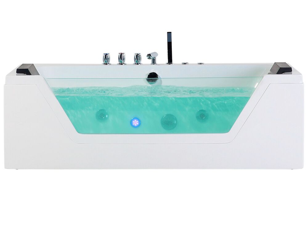 Corner Hot Tub with LED SAMANA 1740 x 790 mm White