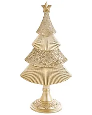 Set of 2 Christmas Decorations ERVASTI 32/41 cm Christmas Tree Gold_1175735