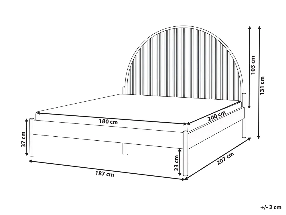 Bett mit Lattenrost Kiefernholz MASCORTEL 180 x 200 cm Hellbraun_1079527