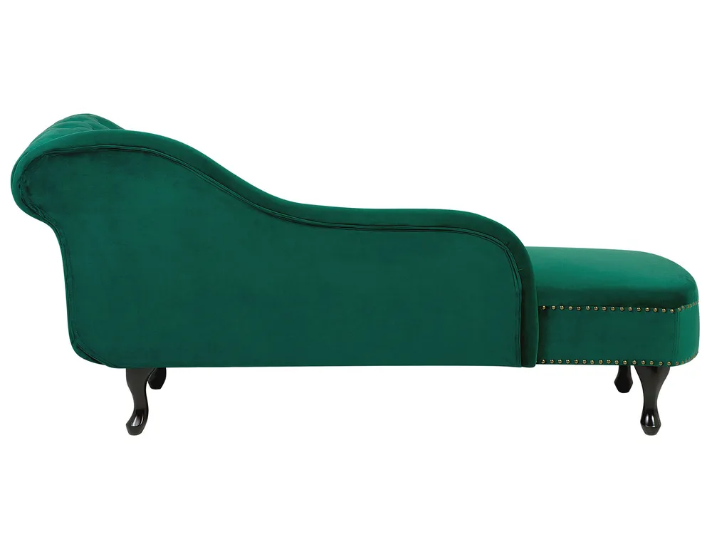 Rechtsseitige Chaiselongue NIMES Samtstoff Grün_805961