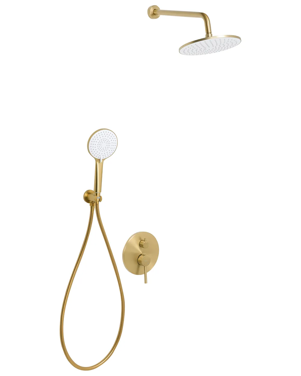 Einbau-Duschset mit Regendusche PUELO Gold