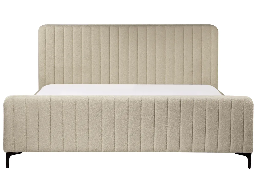 Bett mit Lattenrost Bouclé LUNAN 180 x 200 cm Beige_960728