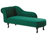Linksseitige Chaiselongue NIMES Samtstoff Dunkelgrün_805949