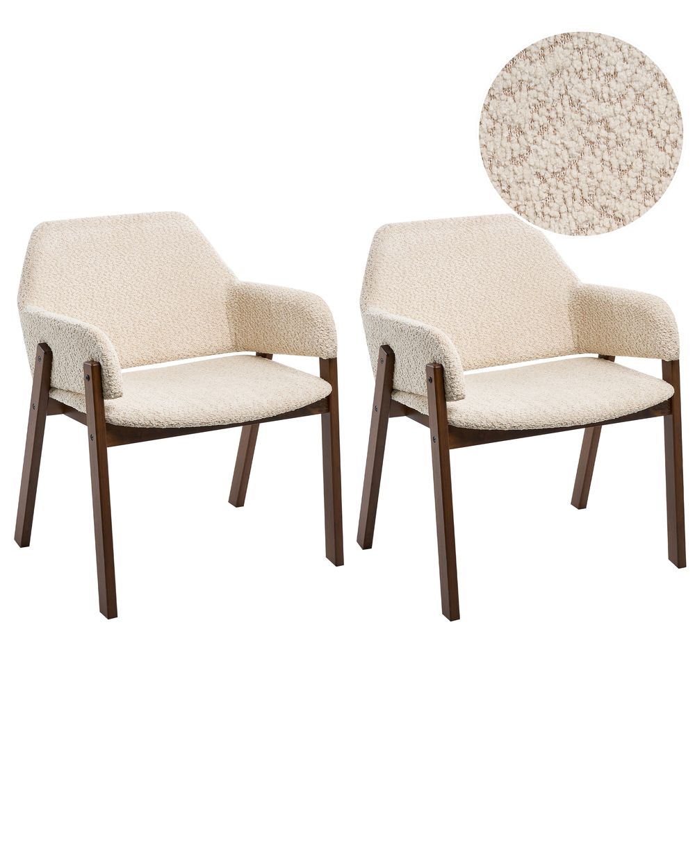 Set van 2 eetkamerstoelen ALBION Bouclé Lichtbeige
