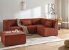 Modul Ecksofa 4-Sitzer LEMVIG mit Ottomane Cord Goldbraun linksseitig