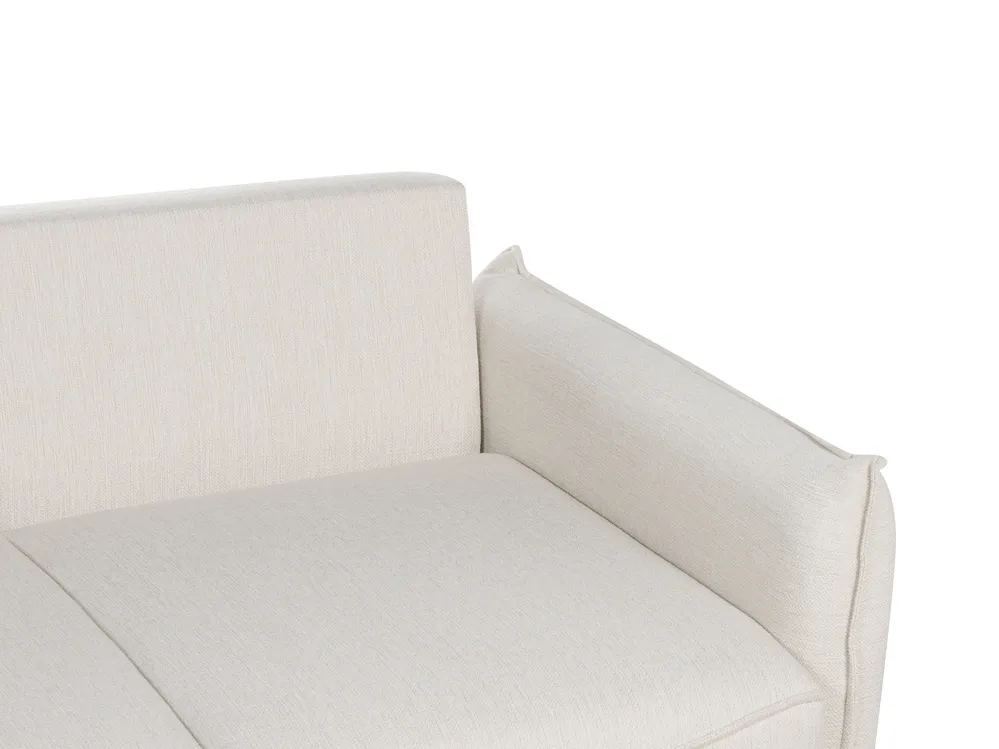Schlafsofa 3-Sitzer KRAMA mit Stauraum Stoff Cremeweiß_898298
