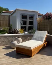 Sonnenliege mit Kissen FANANO mit Relaxfunktion Akazienholz Braun_956683