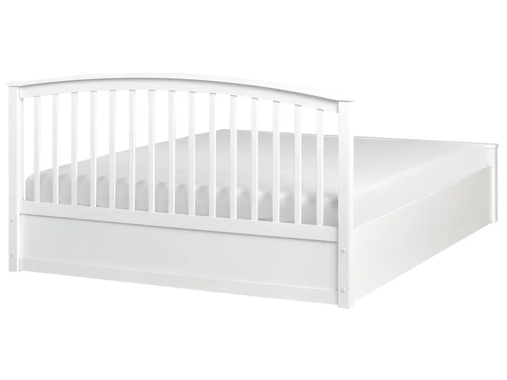 Ottoman Bed CLARBEC Pine Wood White 160 x 200 cm (EU King Size)_985592