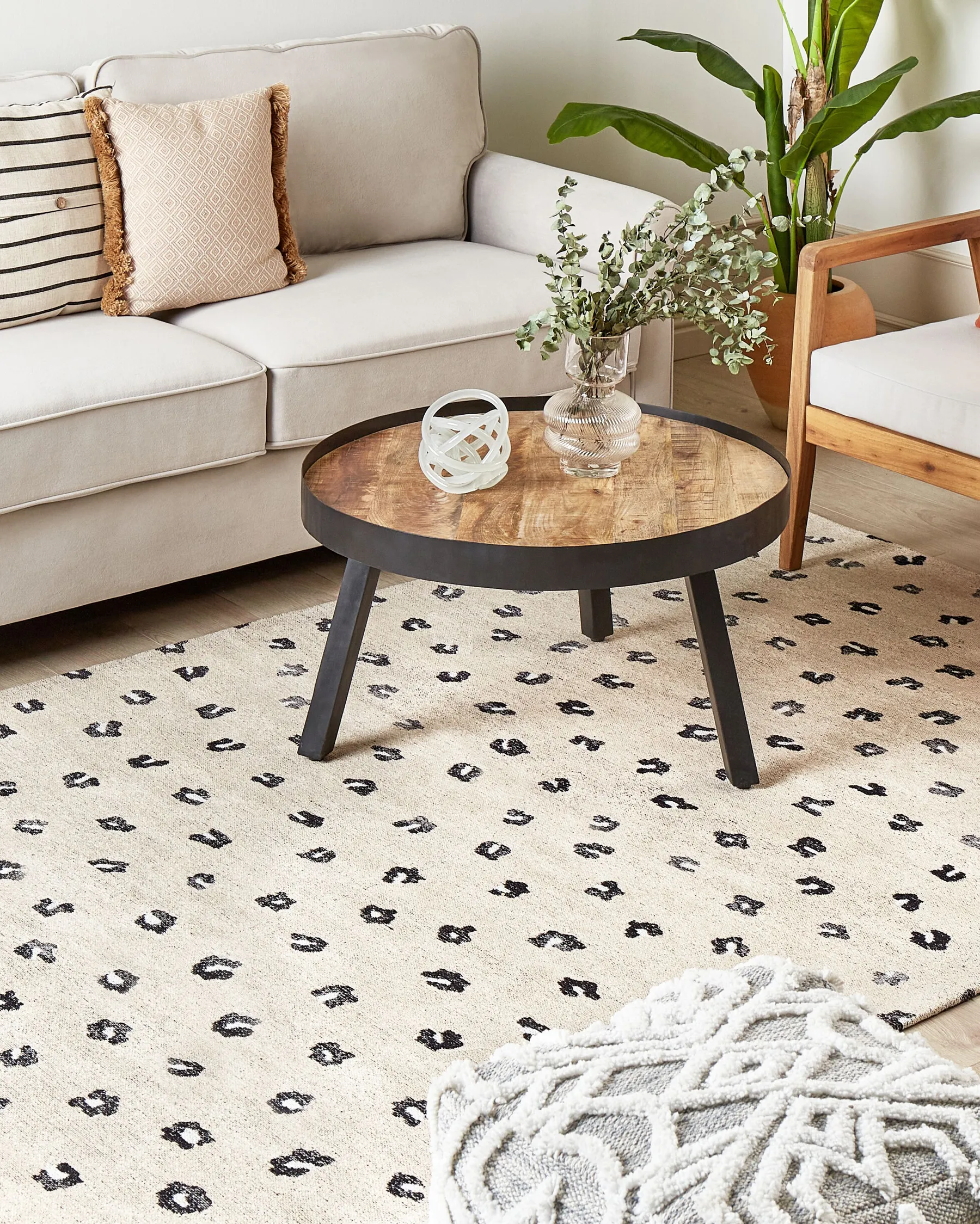 Teppich AFIS Beige 160 x 230 cm Baumwolle_853960