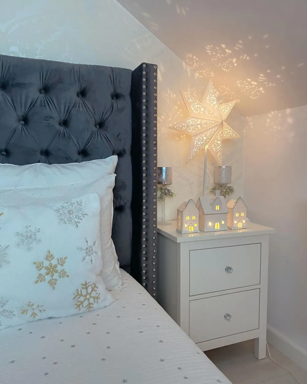 Bett mit Lattenrost Samtstoff LUBBON 180 x 200 cm Grau_905144