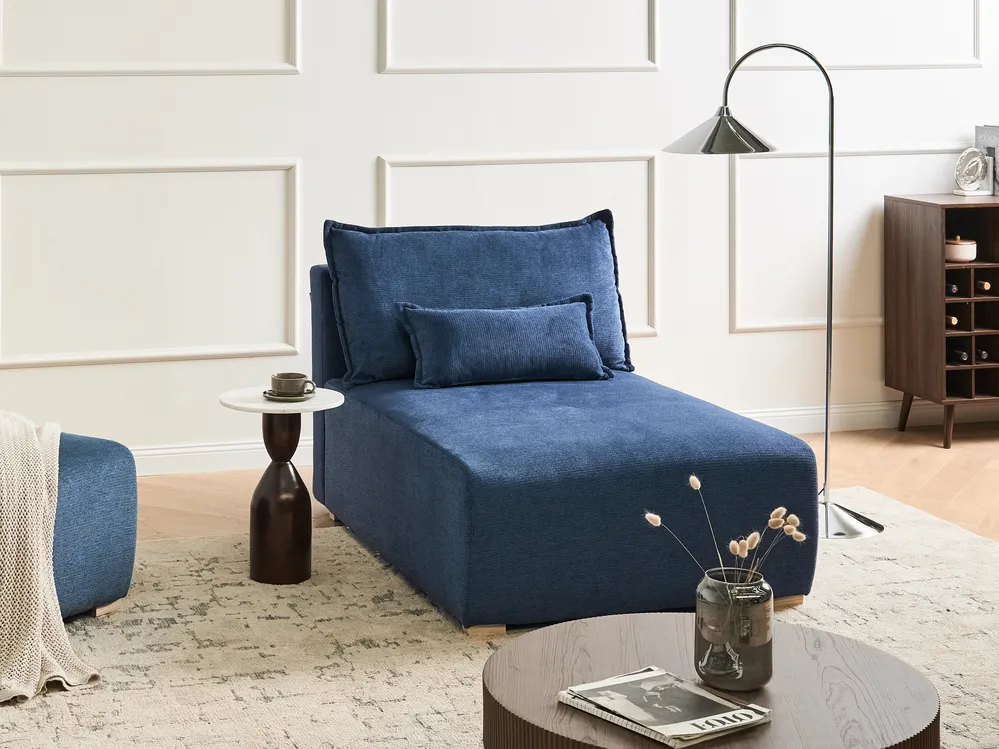 Chaiselongue NERBO Stoff Blau