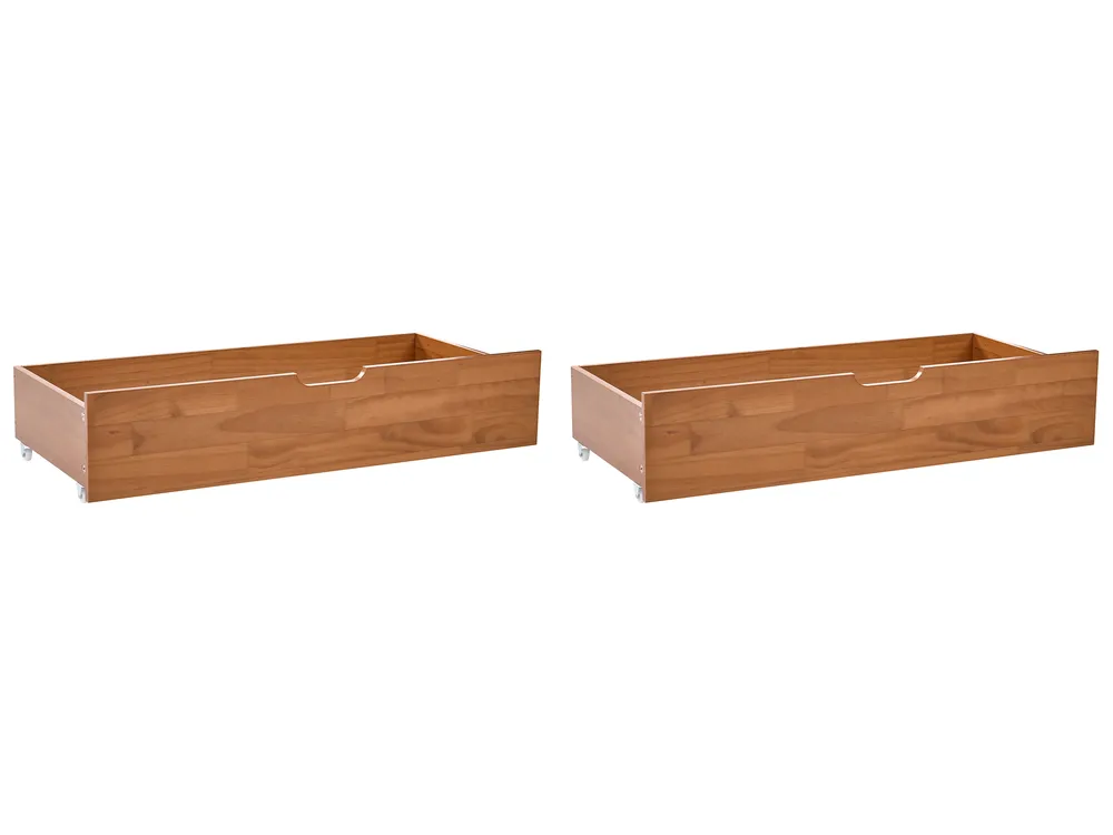 Set of 2 Bed Storage Drawers EPANEY Brown_1068425