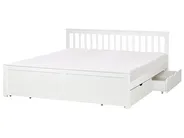 Bett mit 4 Schubladen OLENDON Kiefernholz Weiß 180 x 200 cm_954926