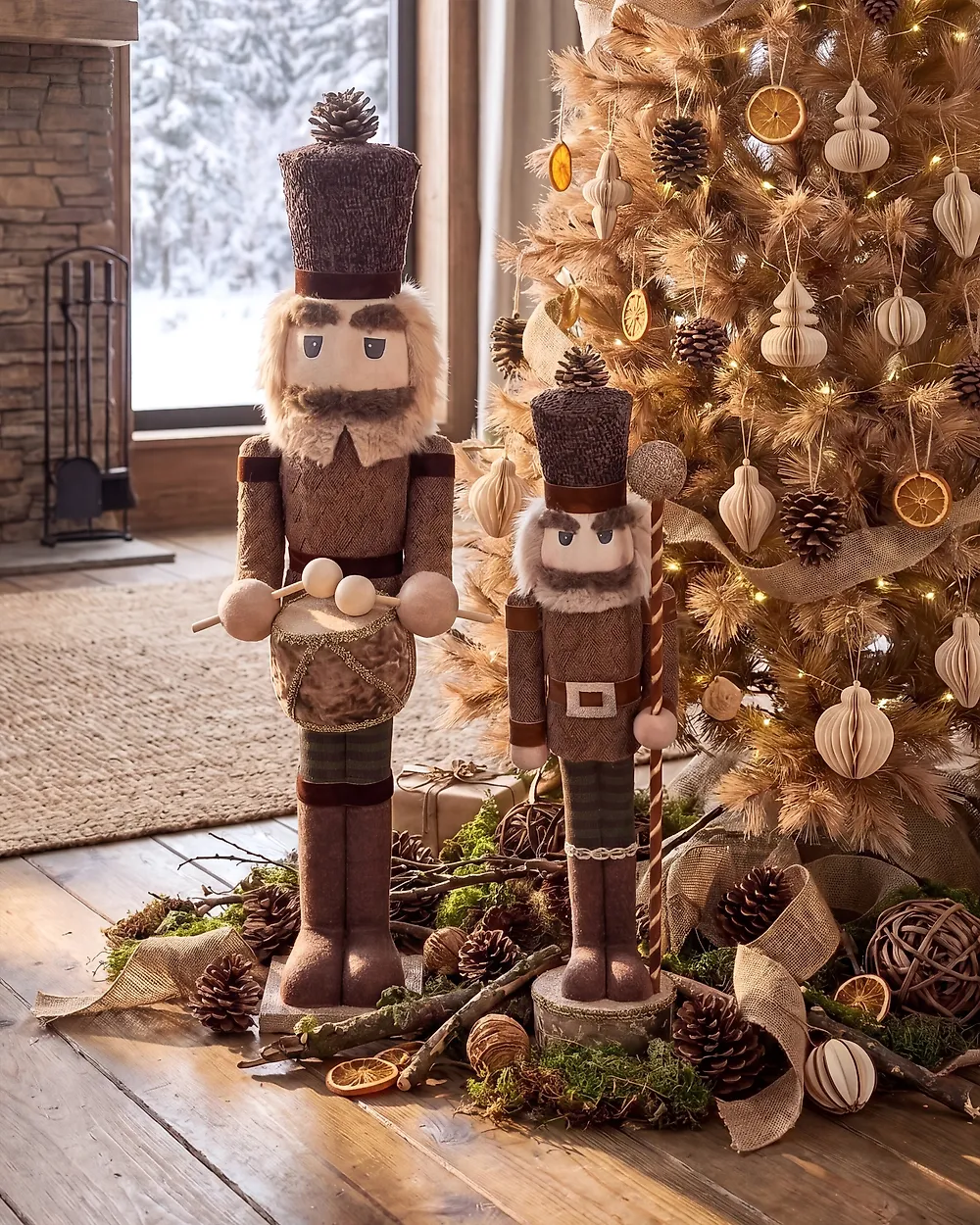 Set od 2 dekorativne figurice KOLARI 68/91 cm Orašar Smeđi_1156771