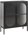 Sideboard mit Glastüren SARRE 90 cm Metall Schwarz