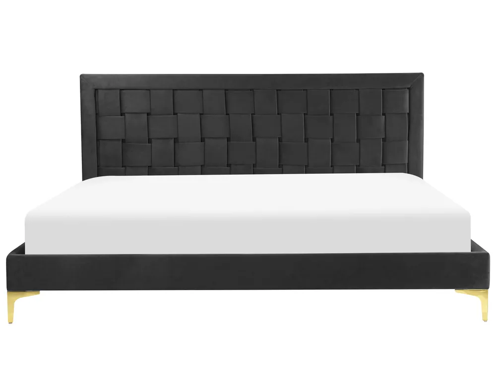 Bed Velvet LIMOUX 180 x 200 cm (EU Super King) Black_867232