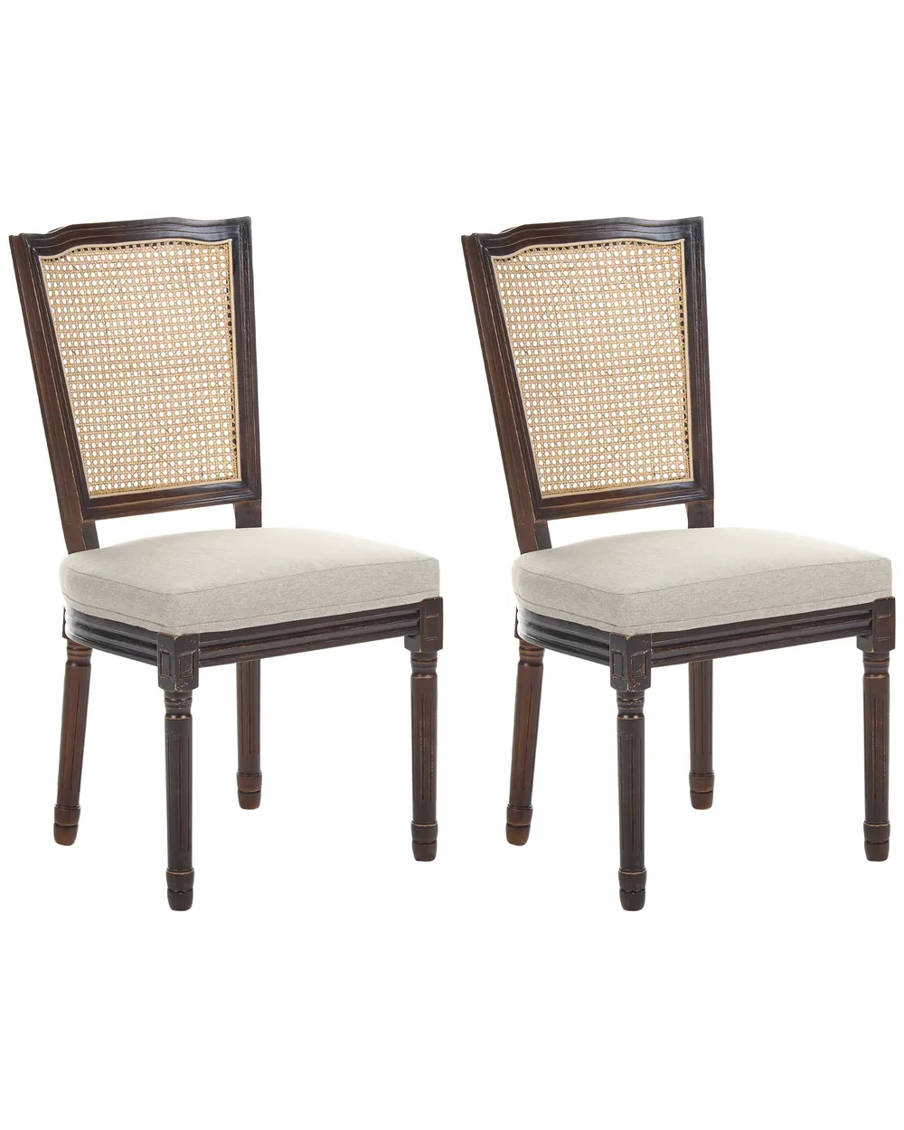 Set mit 2 Stühlen BONANZA Holz Dunkelbraun / Beige