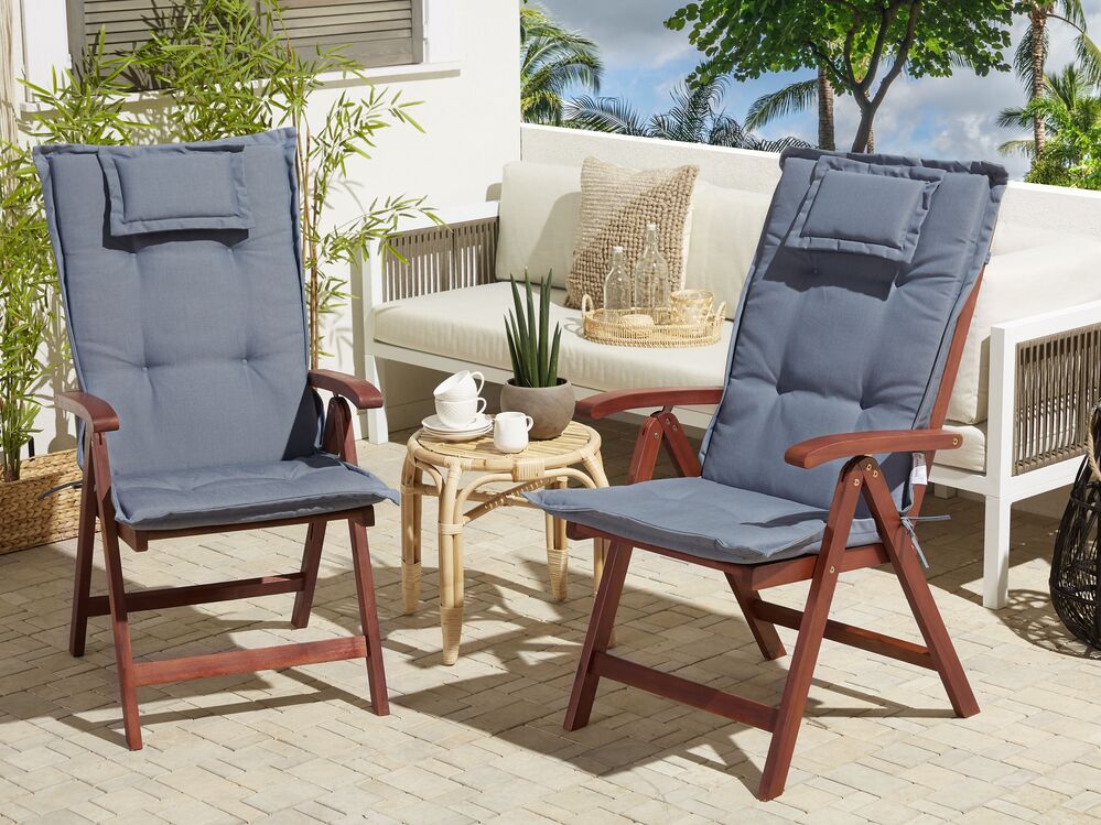 Set of 2 Back/Seat Cushions JAVA/AMANTEA 50 x 70 cm Blue