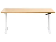 Schreibtisch manuell höhenverstellbar DESTINAS 160 cm 72 cm Hellbraun / Weiß_1000586