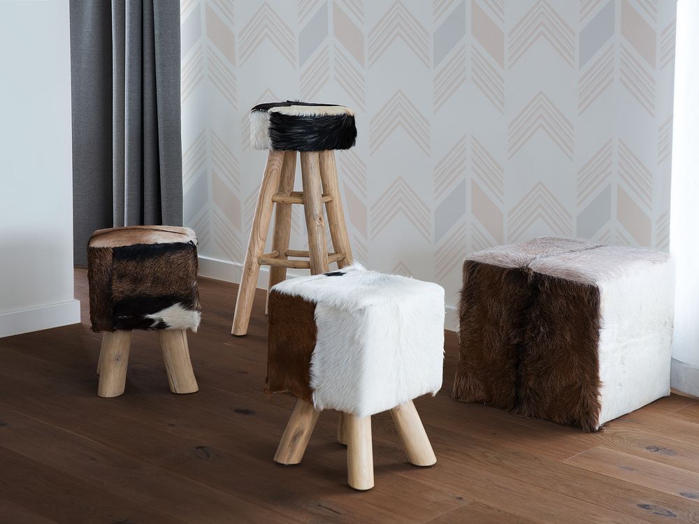 Hocker DALTON Echtleder Braun