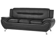 Sofa Set 6-Sitzer LEIRA Kunstleder Schwarz_1058582