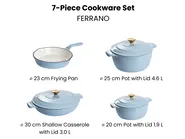 7 Piece Cast Iron Set FERRANO Light Blue_1073735