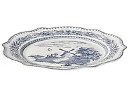 20-Piece Dinnerware Set BAY LEAF Porcelain White/Blue_1191729