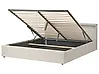 Bett mit Stauraum und LED-Beleuchtung ARMELLE Stoff Beige 180 x 200 cm