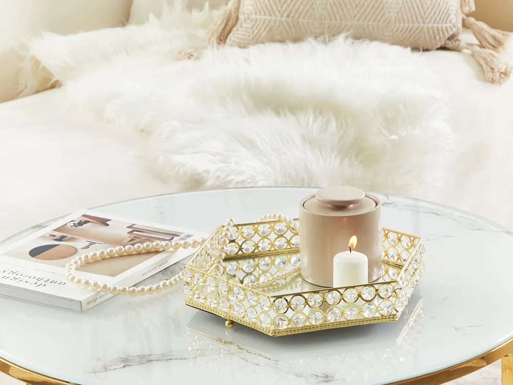 Dekotablett VATAN Glas Gold